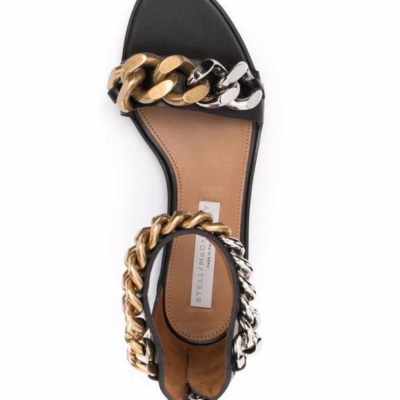 Stella McCartney Black Sandals with Gold and Silver Chains - Picture 2 of 11